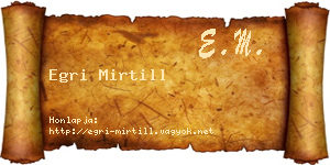 Egri Mirtill névjegykártya